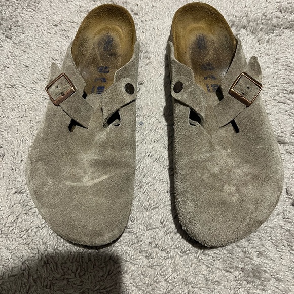 Birkenstock Taupe Soft Footbed Clogs - Picture 3 of 4